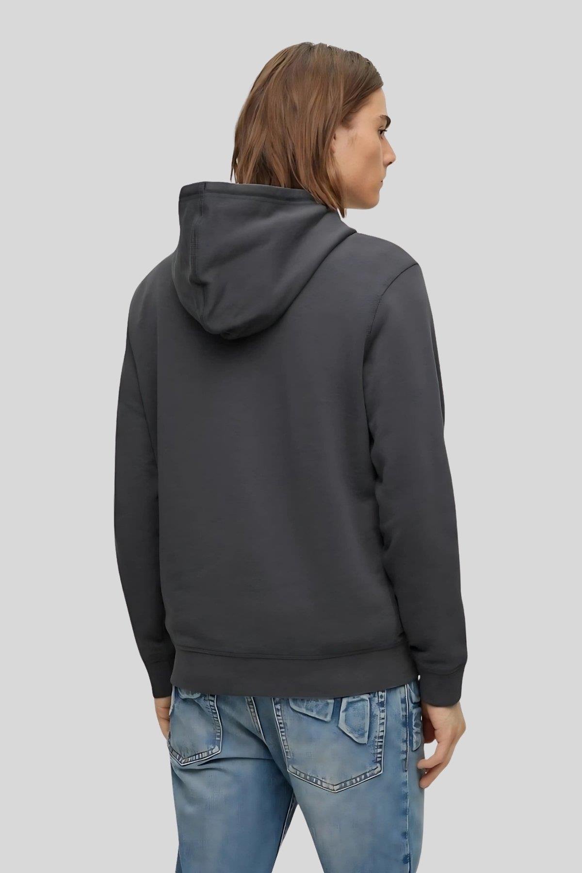 Boss Regular Fit Kapüşonlu Erkek Sweatshirt Gri