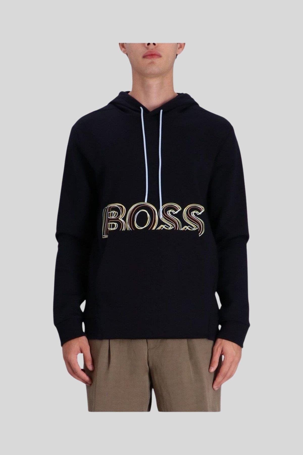Boss  Regular Fit Kapüşonlu Erkek Sweatshirt Siyah