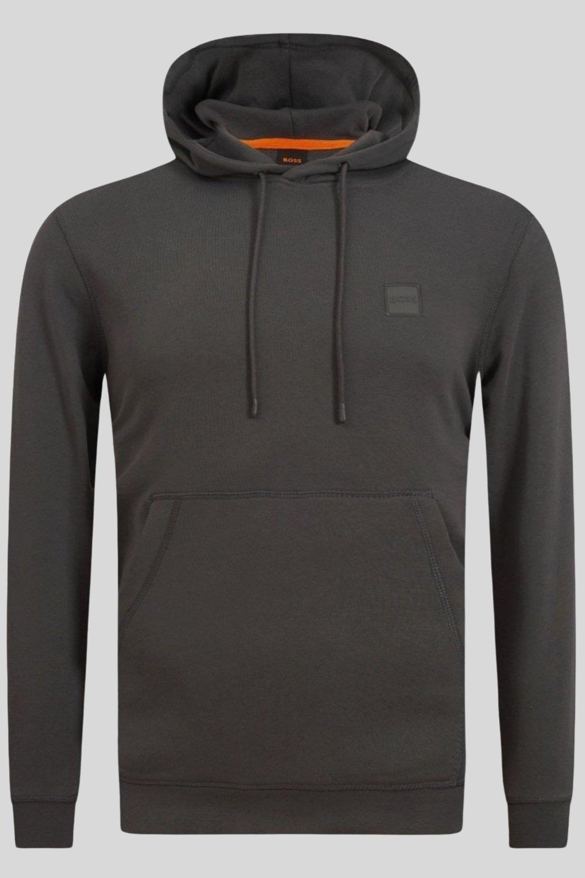 Boss Regular Fit Kapüşonlu Erkek Sweatshirt Gri