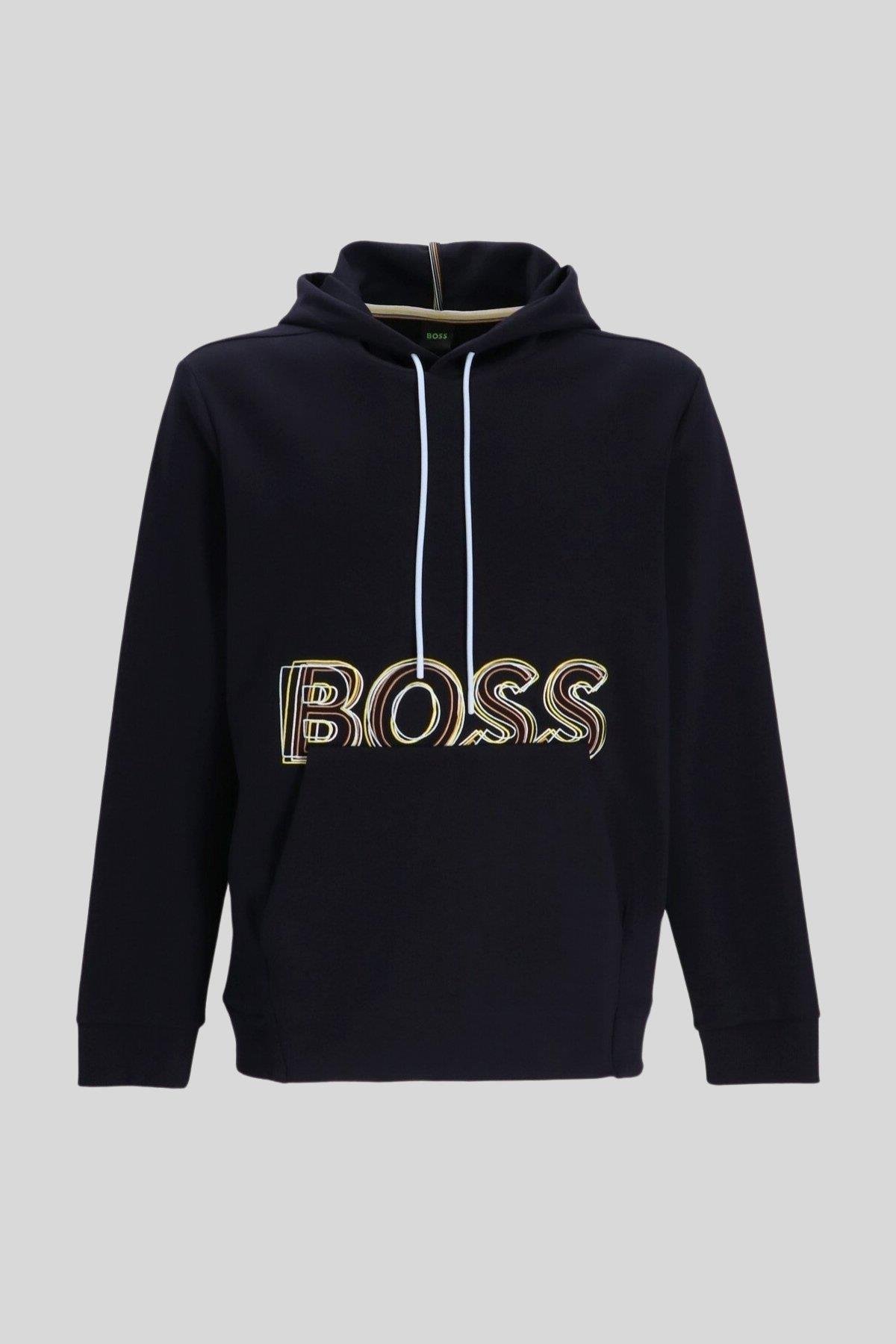 Boss  Regular Fit Kapüşonlu Erkek Sweatshirt Siyah