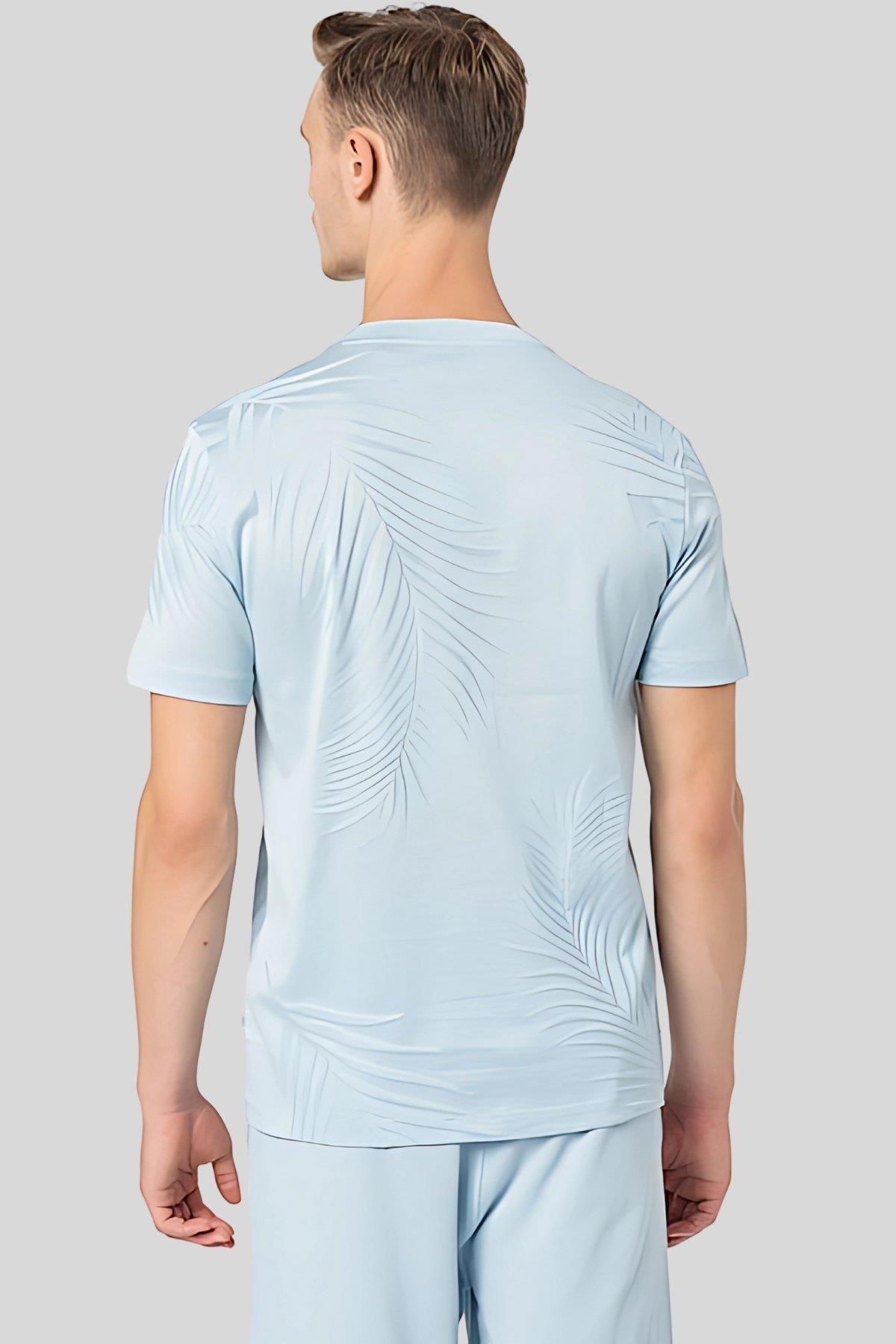 Boss Slim Fit Bisiklet Yaka Erkek T-Shirt Mavi