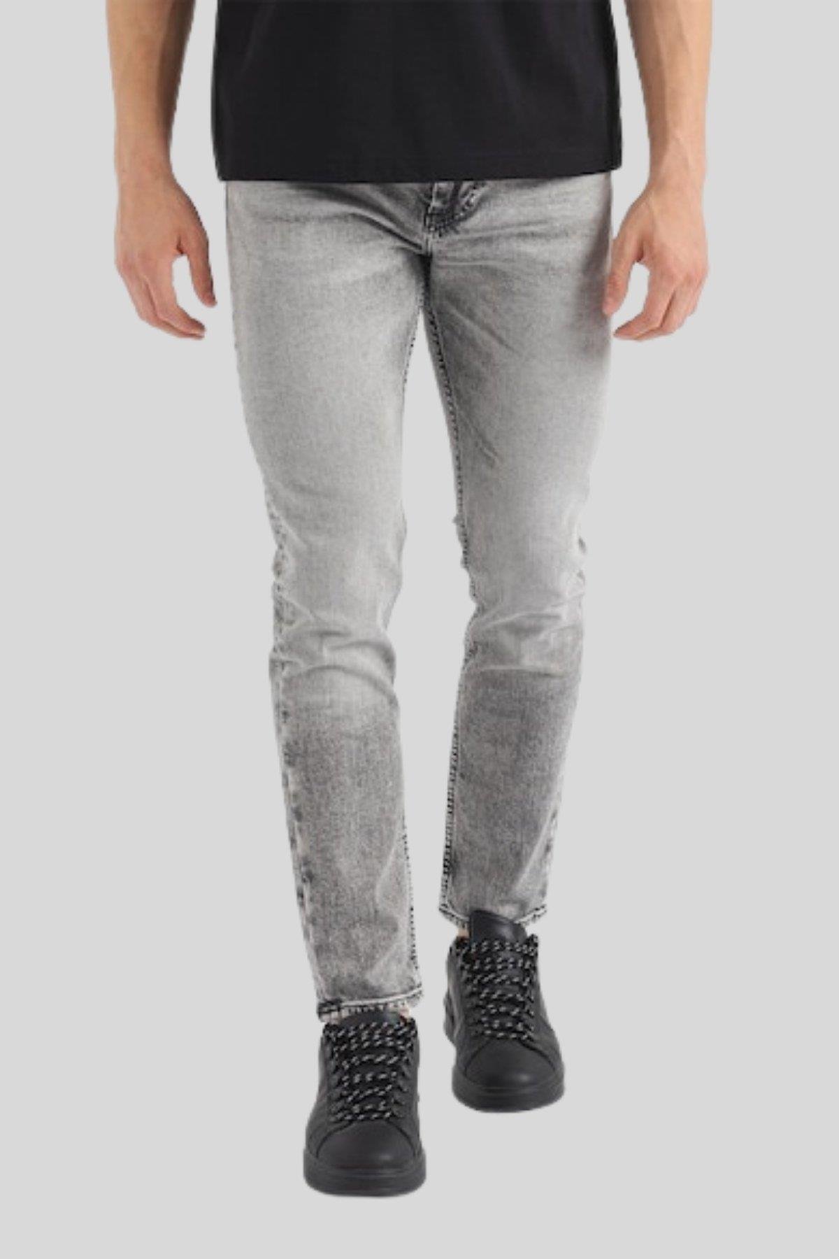 Boss Slim Fit Normal Bel Erkek Jean Pantolon Gri