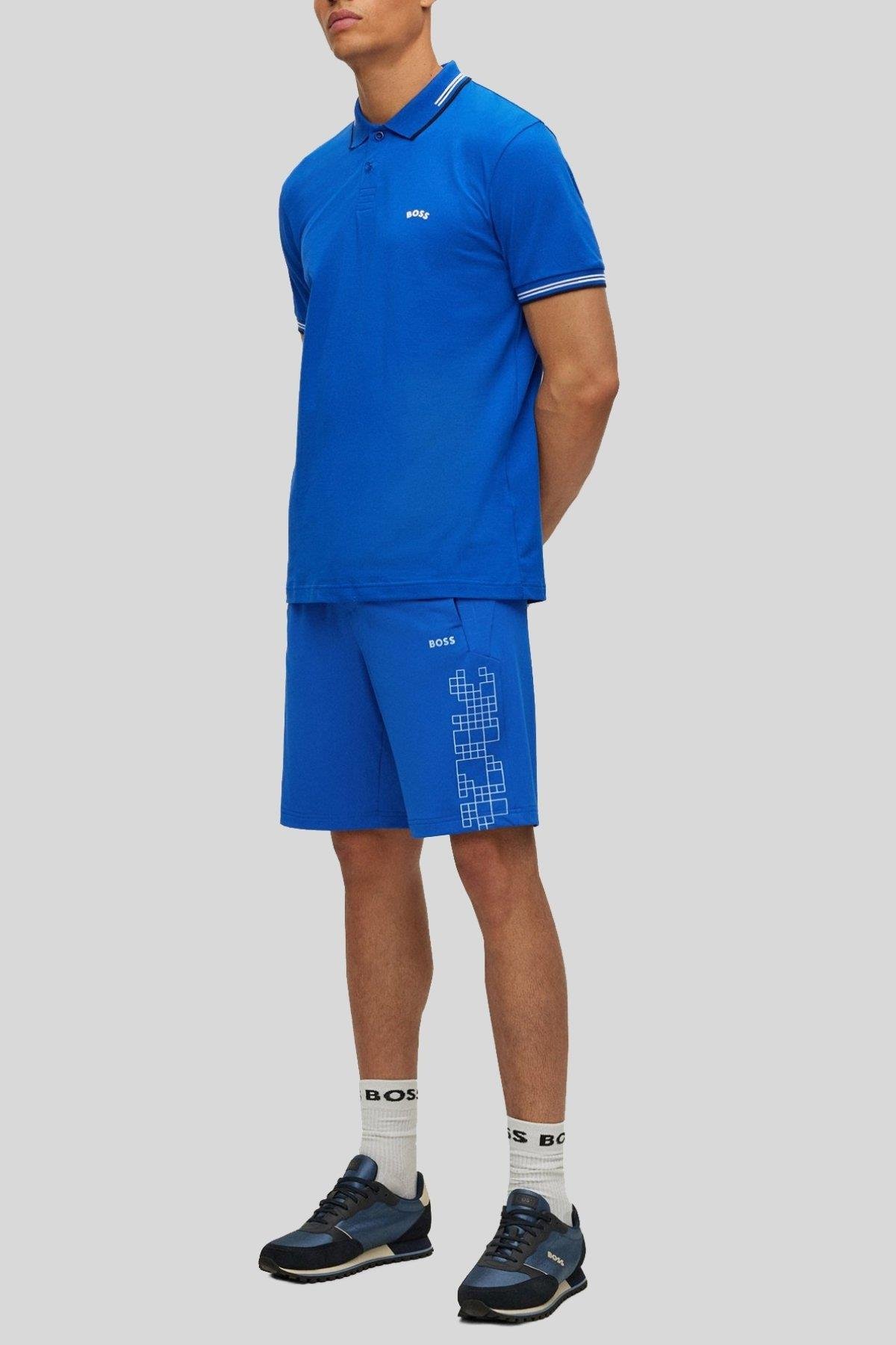 Boss Slim Fit Paul Curved Polo Yaka T-Shirt Mavi