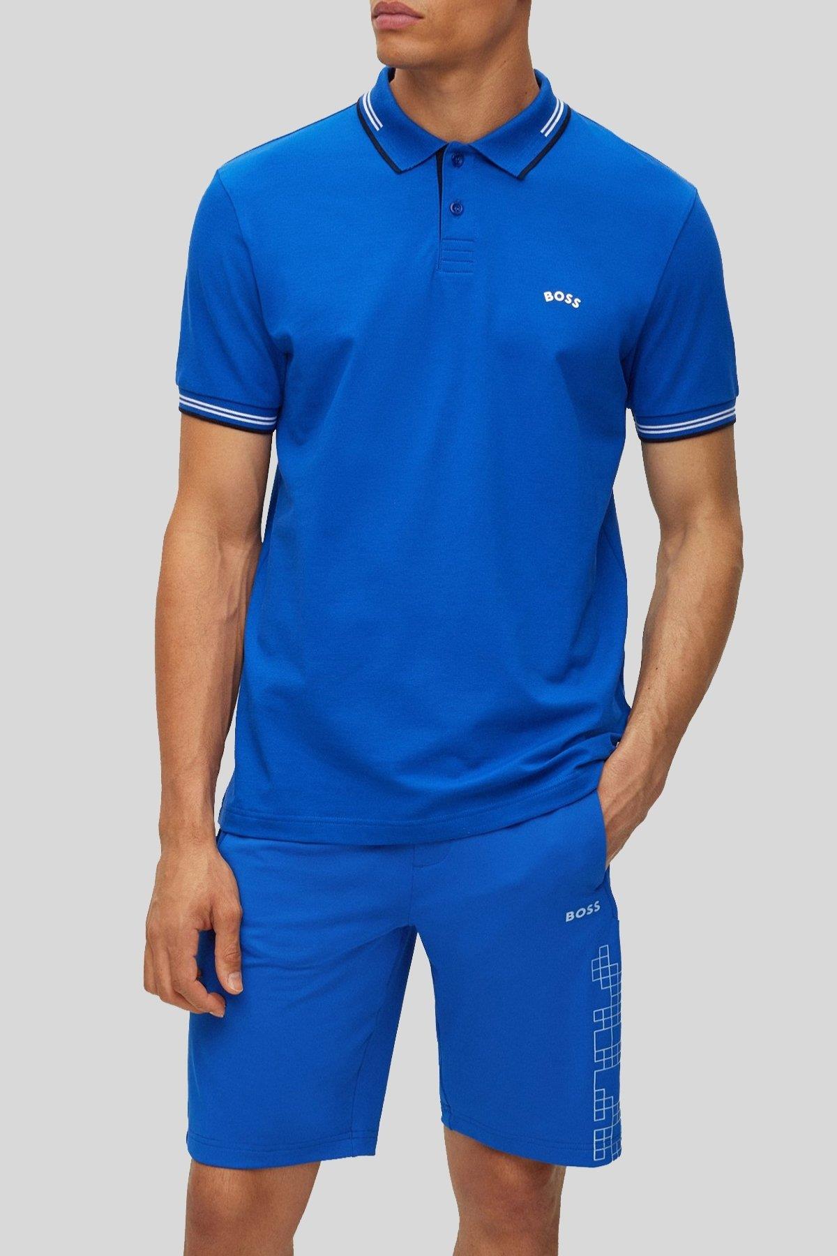 Boss Slim Fit Paul Curved Polo Yaka T-Shirt Mavi