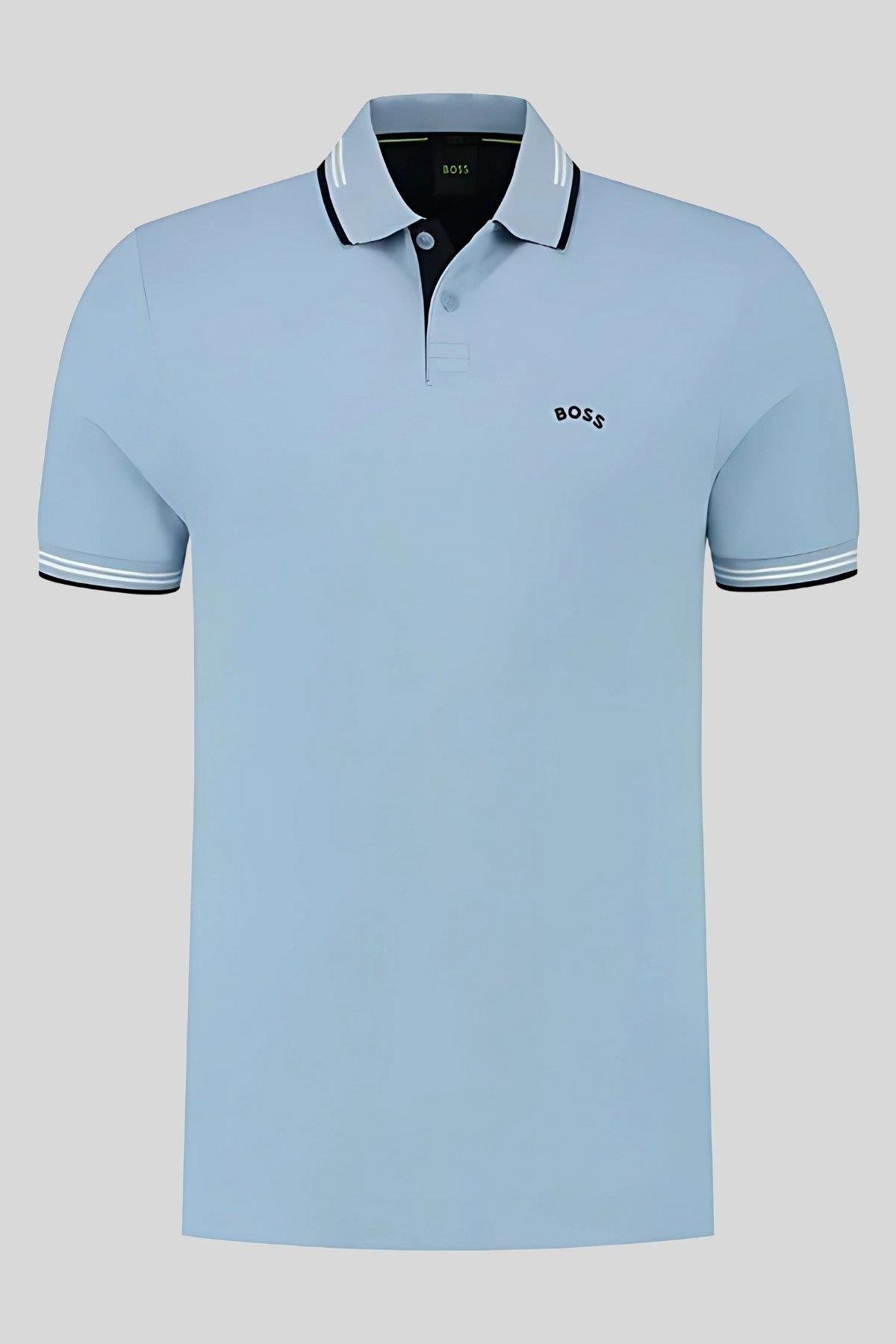 Boss Slim Fit Paul Curved Polo Yaka T-Shirt Mavi