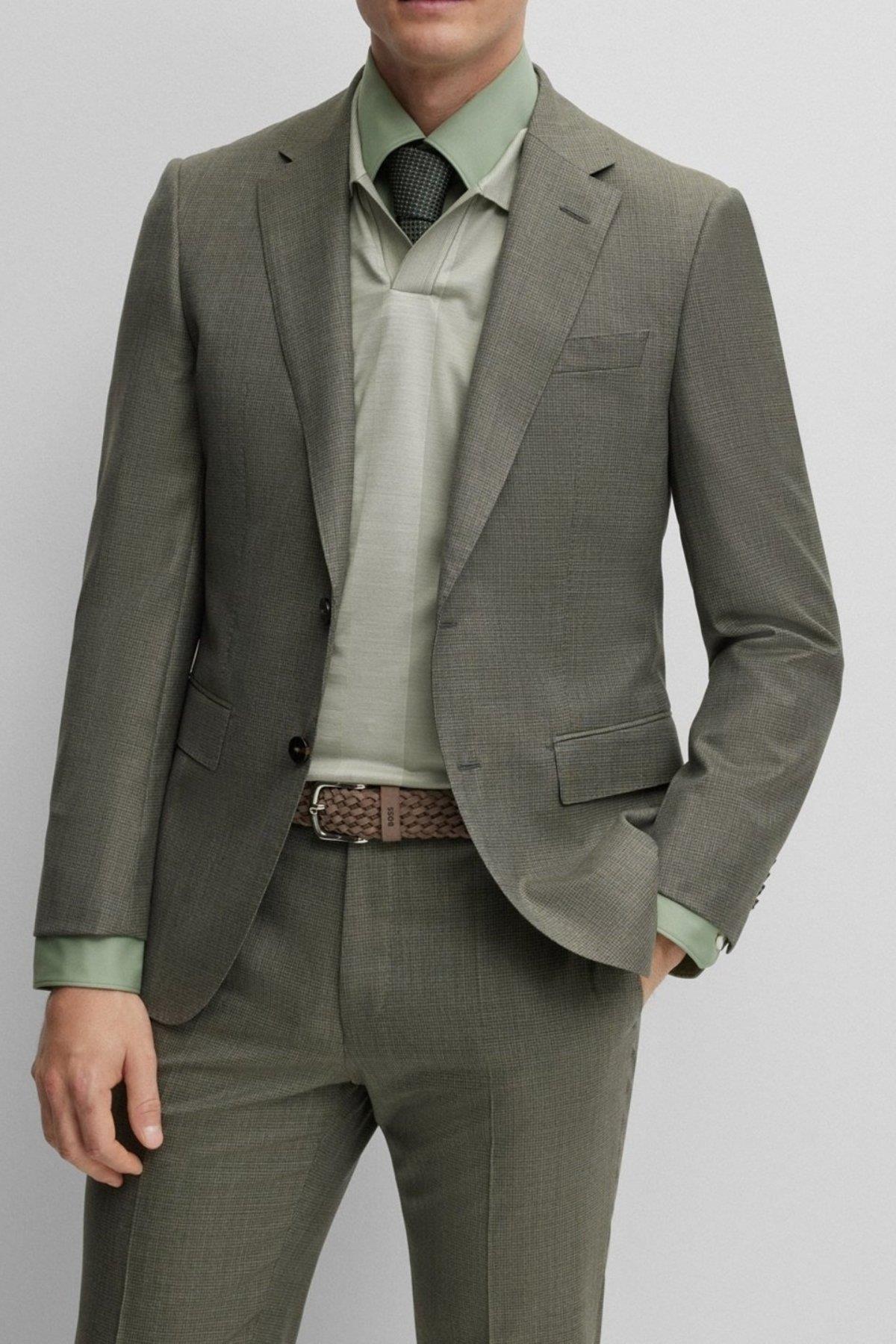 Boss Slim Fit Takım Yeşil