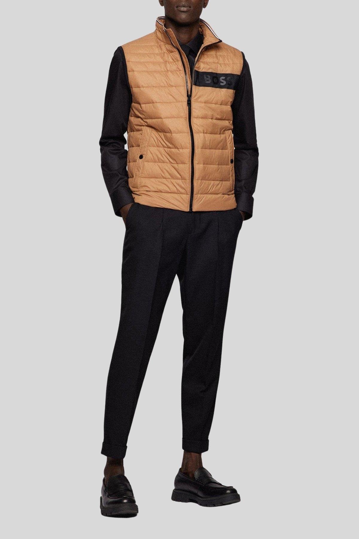 Boss Su Geçirmez Regular Fit Erkek Şişme Yelek Bej