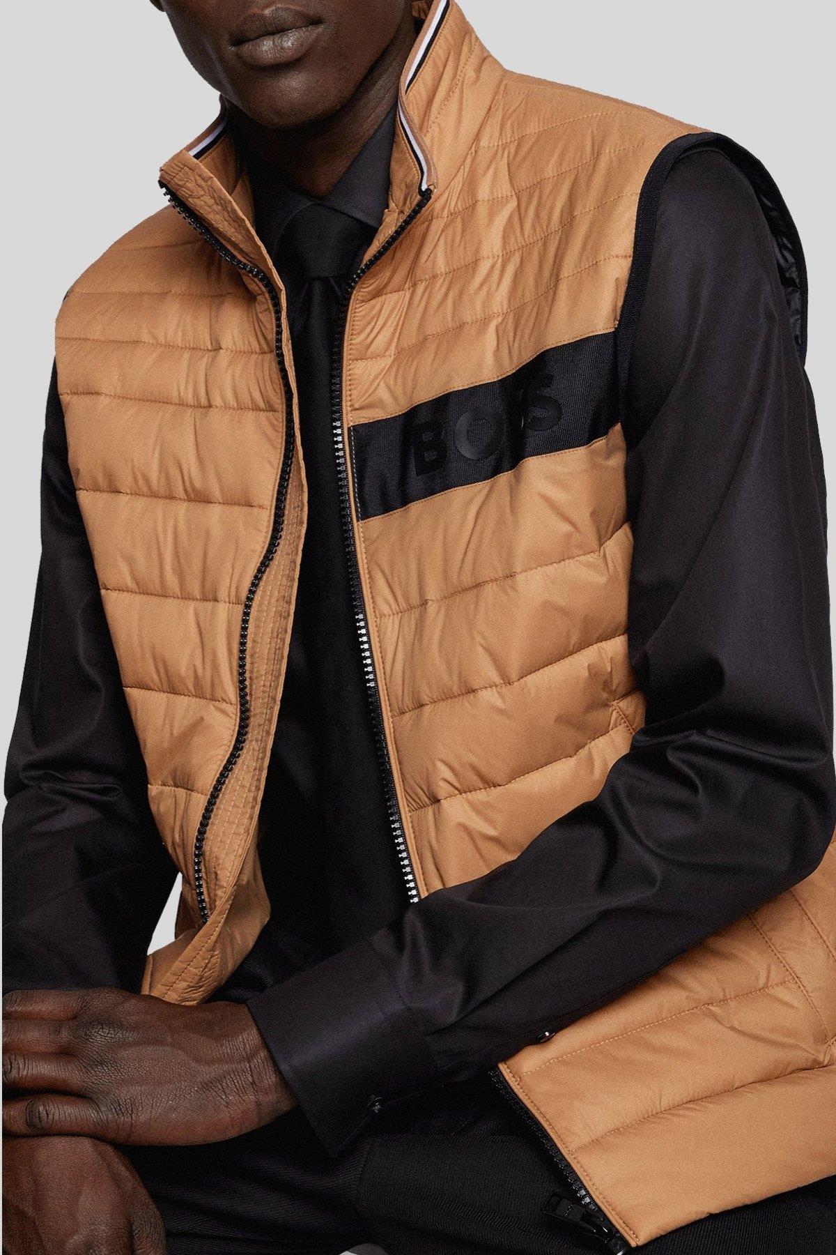 Boss Su Geçirmez Regular Fit Erkek Şişme Yelek Bej