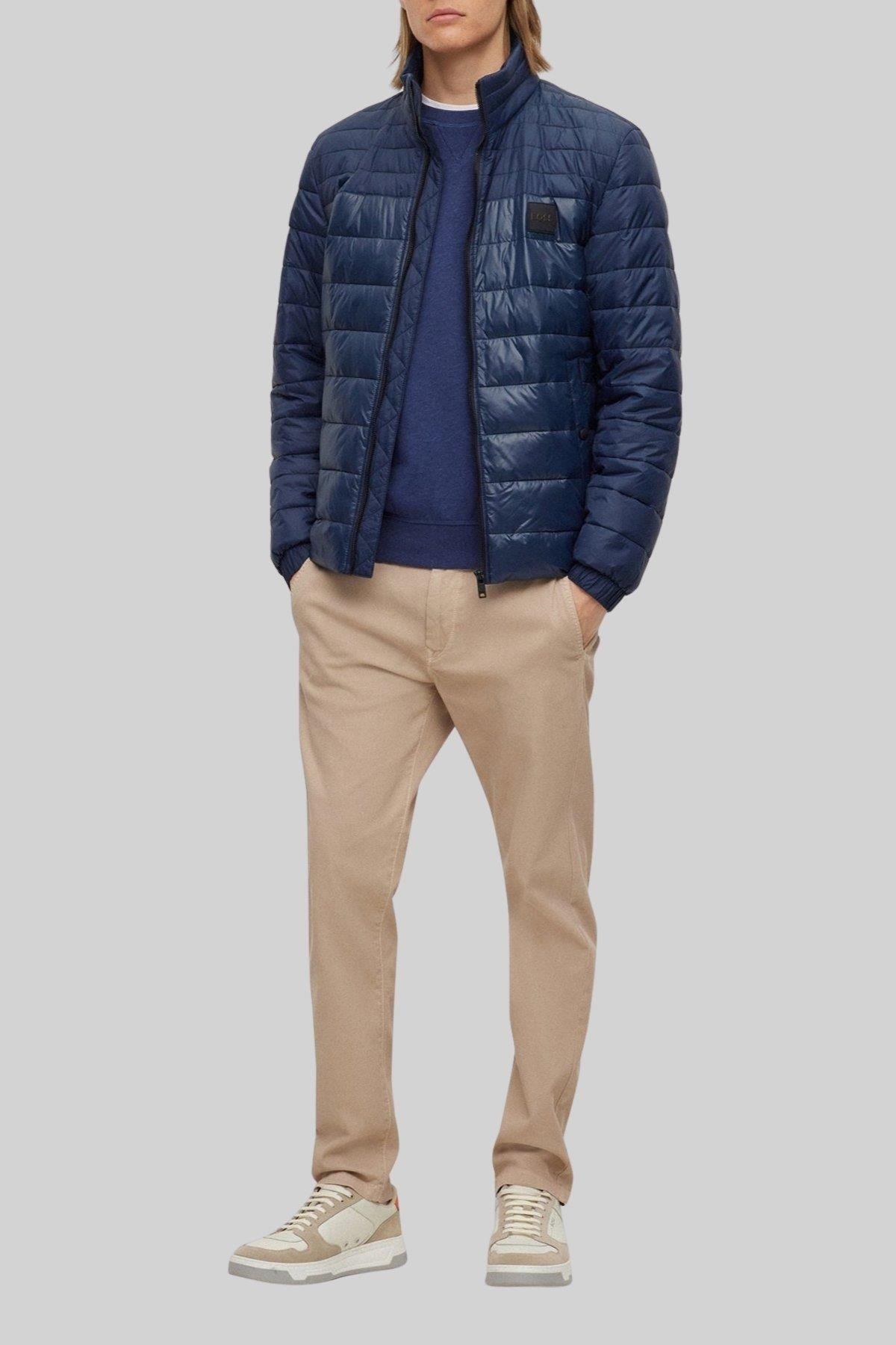 Boss Su Tutmaz Regular Fit Dik Yaka Erkek Hafif Şişme Mont Lacivert