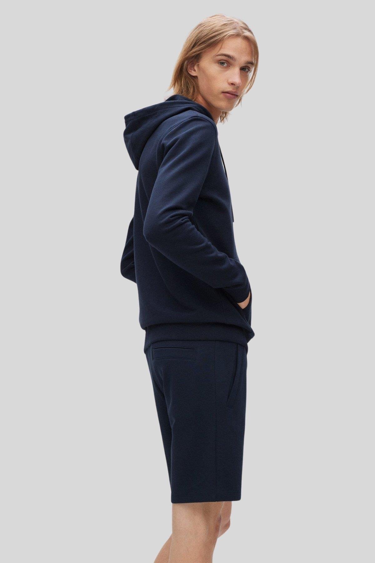 Hugo Boss Pamuklu Kapşonlu Erkek Sweatshirt Lacivert