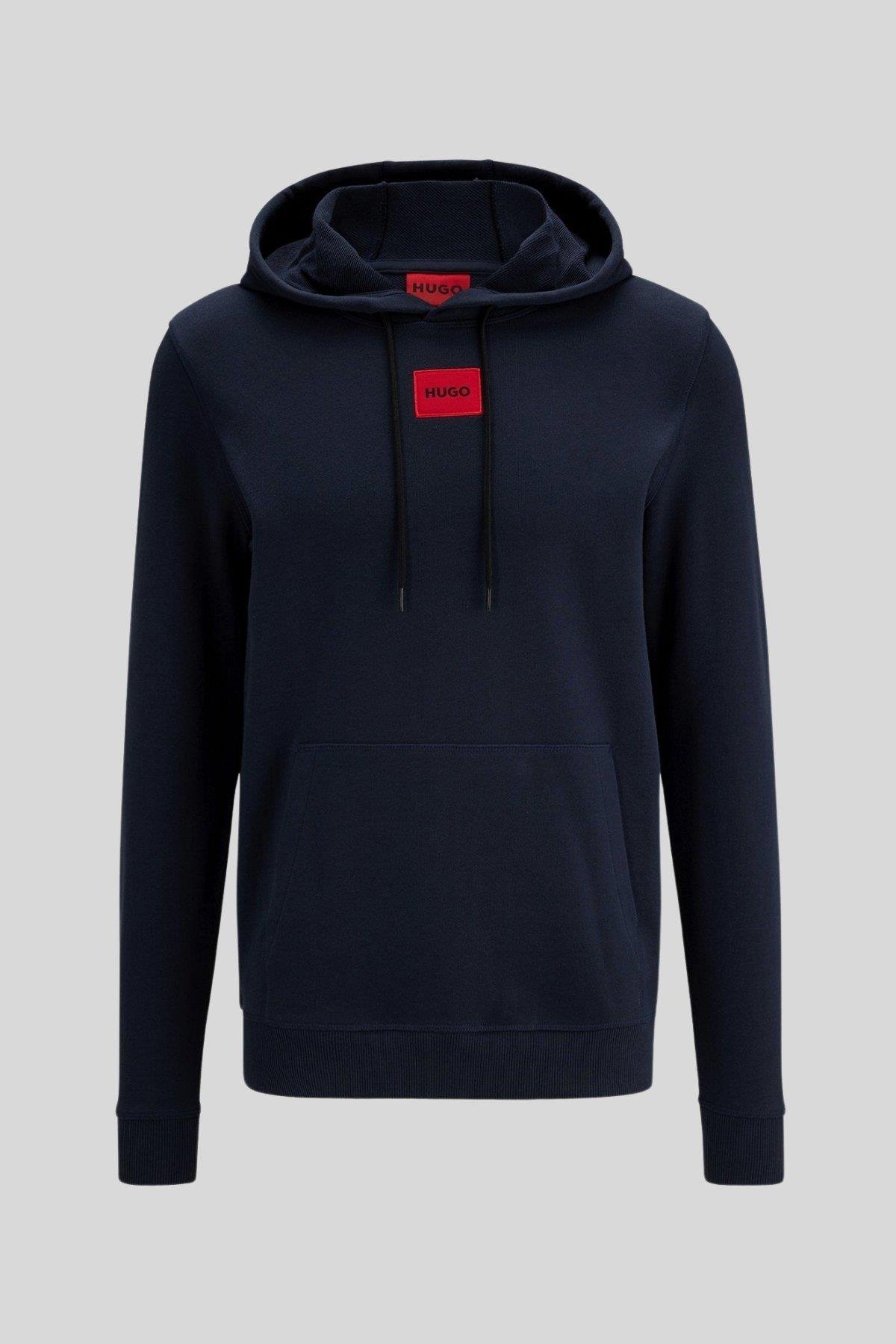Hugo Boss Pamuklu Kapşonlu Erkek Sweatshirt Lacivert