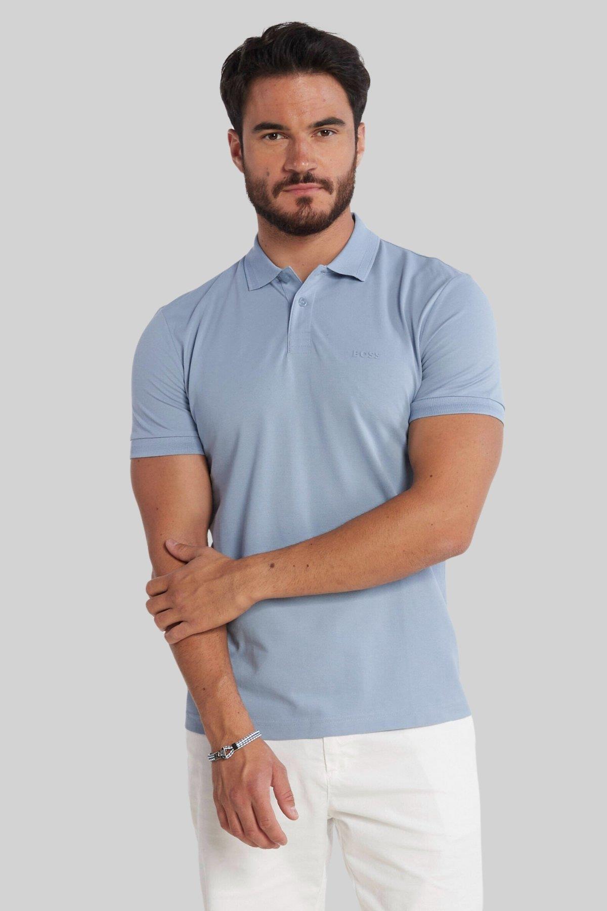 Hugo Boss Slim Fit Polo Erkek T-Shirt Mavi