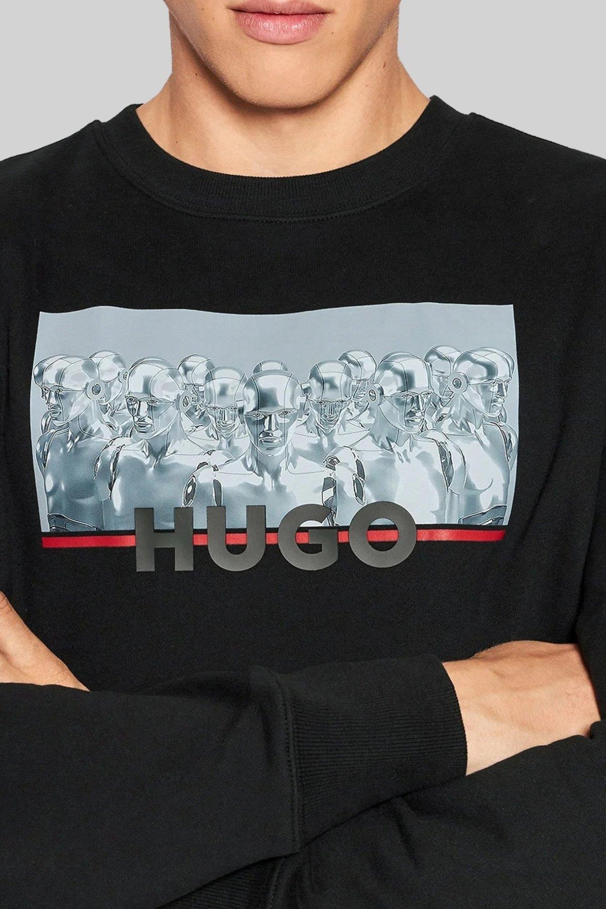 Hugo Erkek Regular Fit Deynolds Sweatshirt Siyah