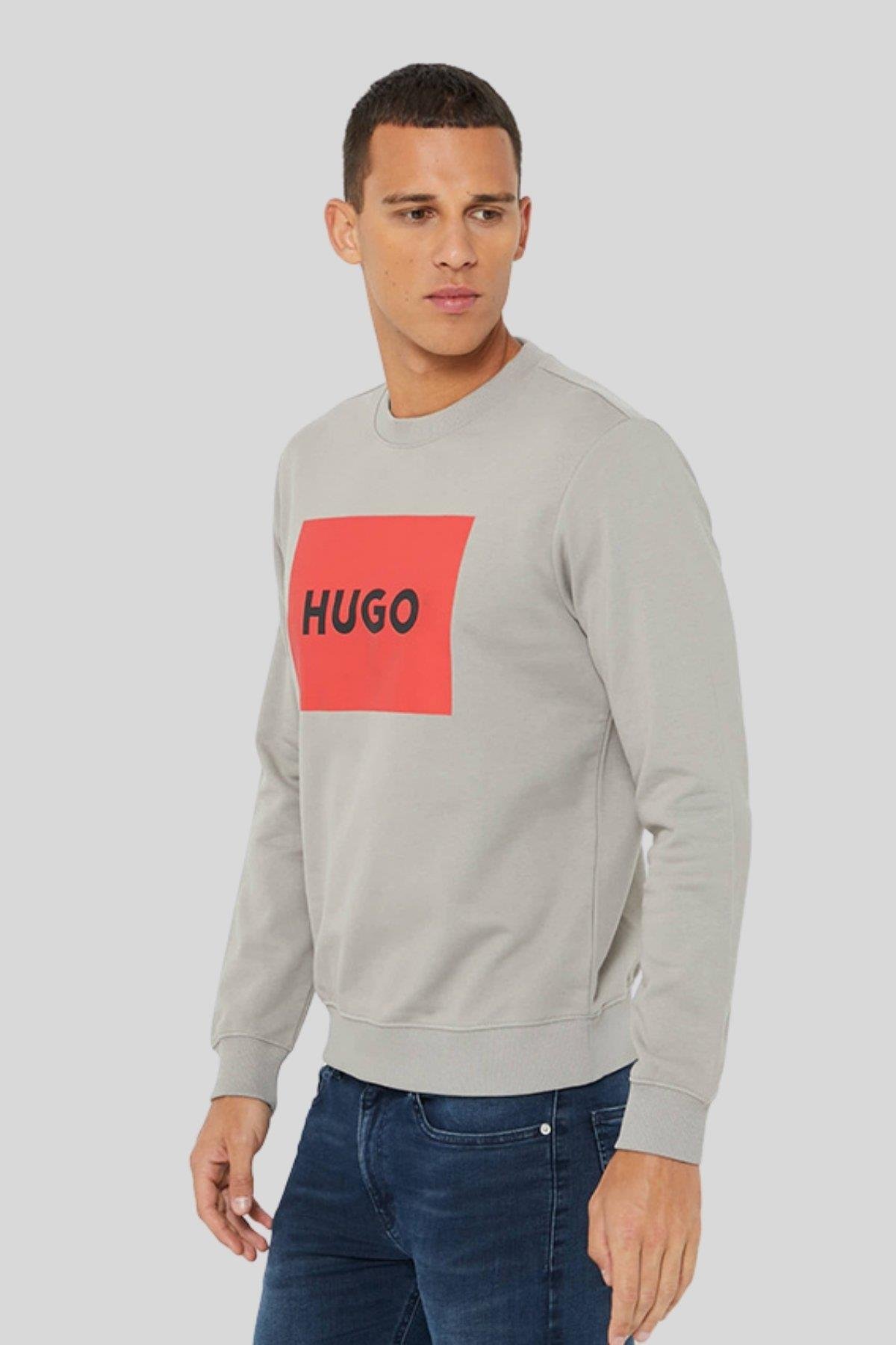 Hugo Regular Fit Bisiklet Yaka Erkek Sweatshirt Bej