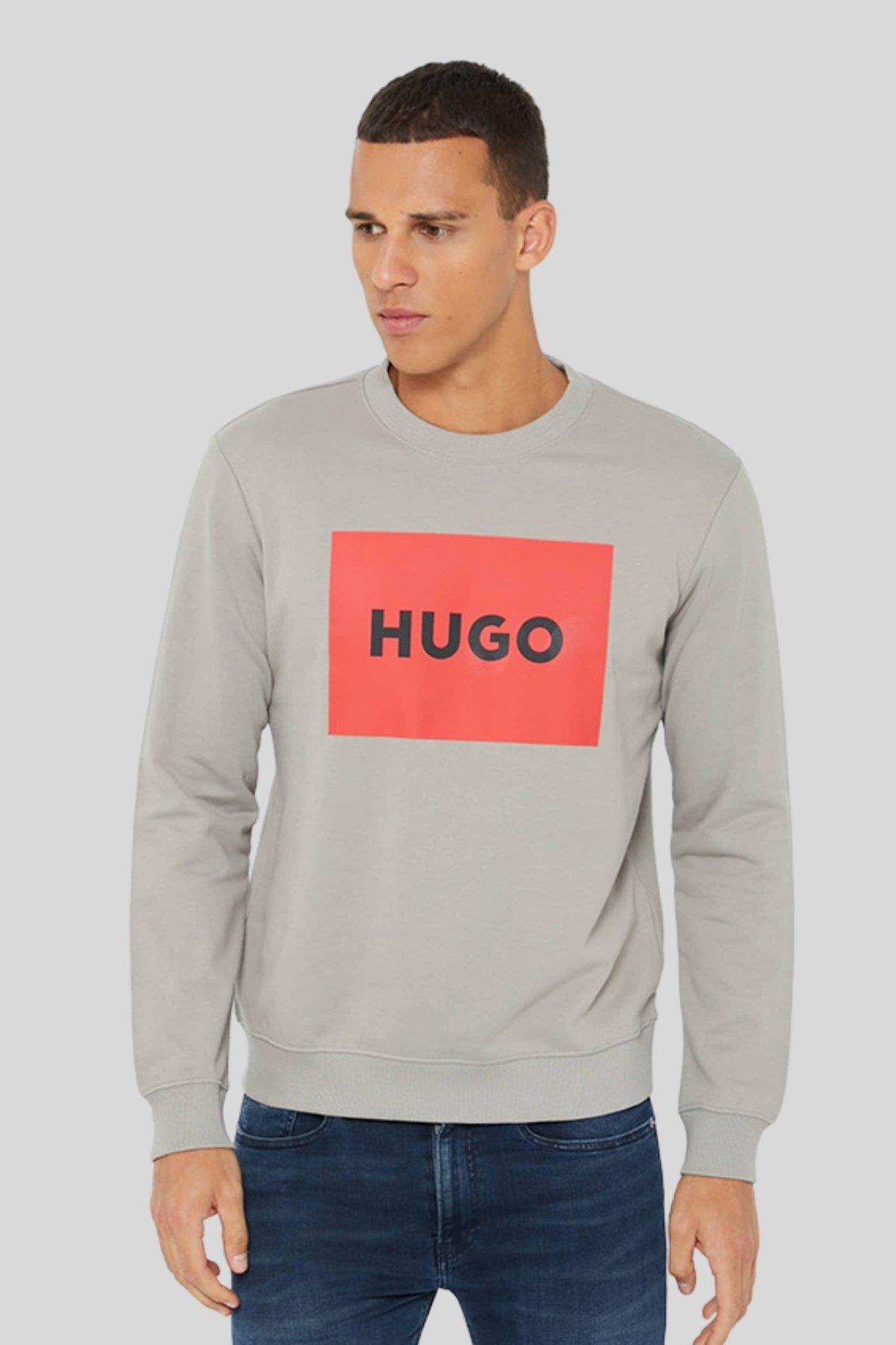 Hugo Regular Fit Bisiklet Yaka Erkek Sweatshirt Bej