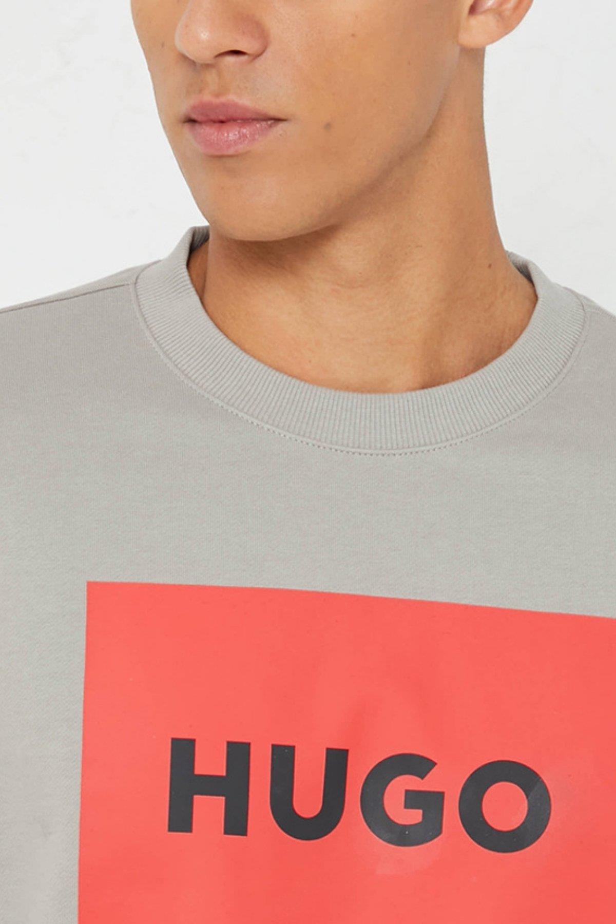 Hugo Regular Fit Bisiklet Yaka Erkek Sweatshirt Bej