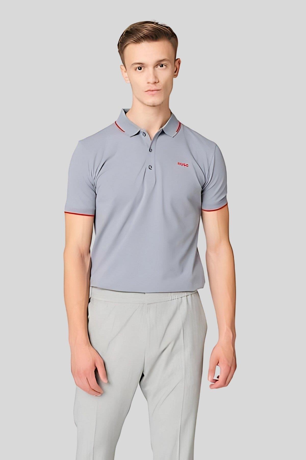 Hugo Slim Fit Polo Yaka Erkek T-Shirt Gri