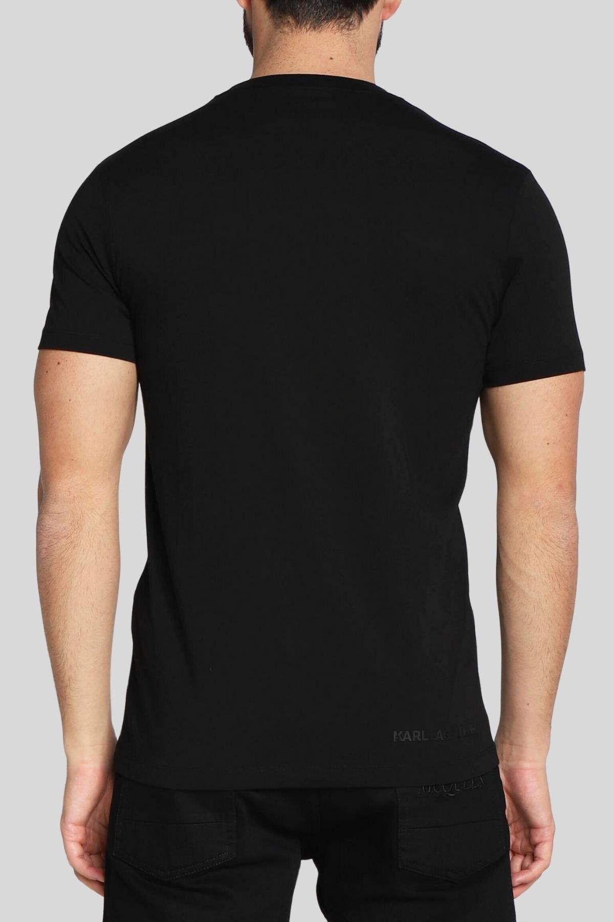 Karl Lagerfeld Dar Kesim Erkek T-Shirt Siyah