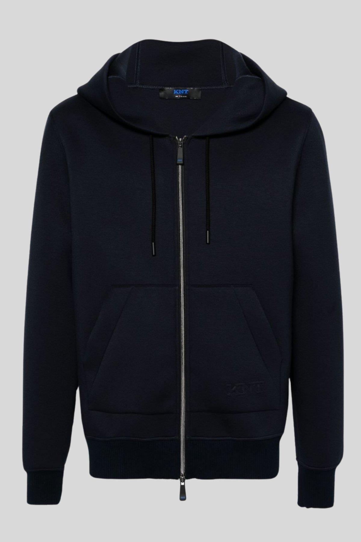 Kiton Erkek Kapşonlu Sweatshırt Mavi
