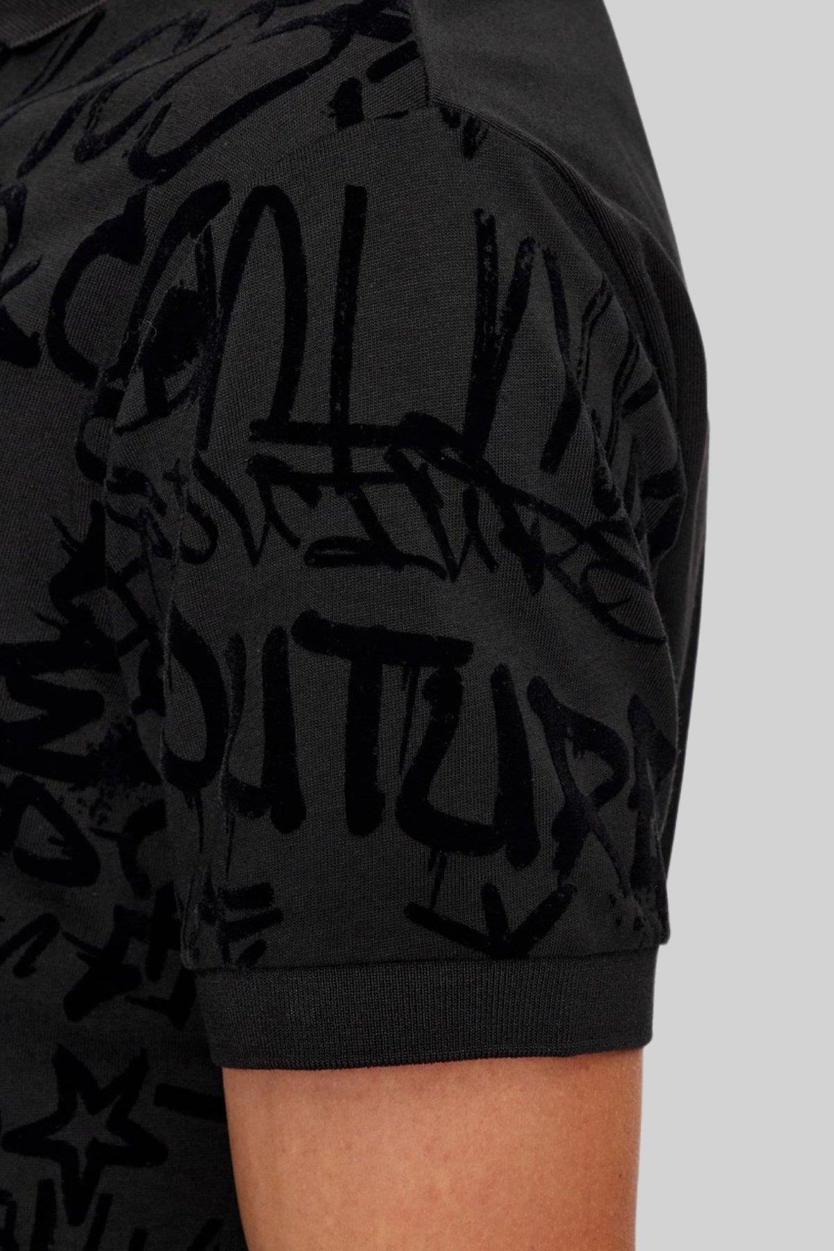Versace Jeans Couture Erkek Polo Yaka T-Shirt Siyah
