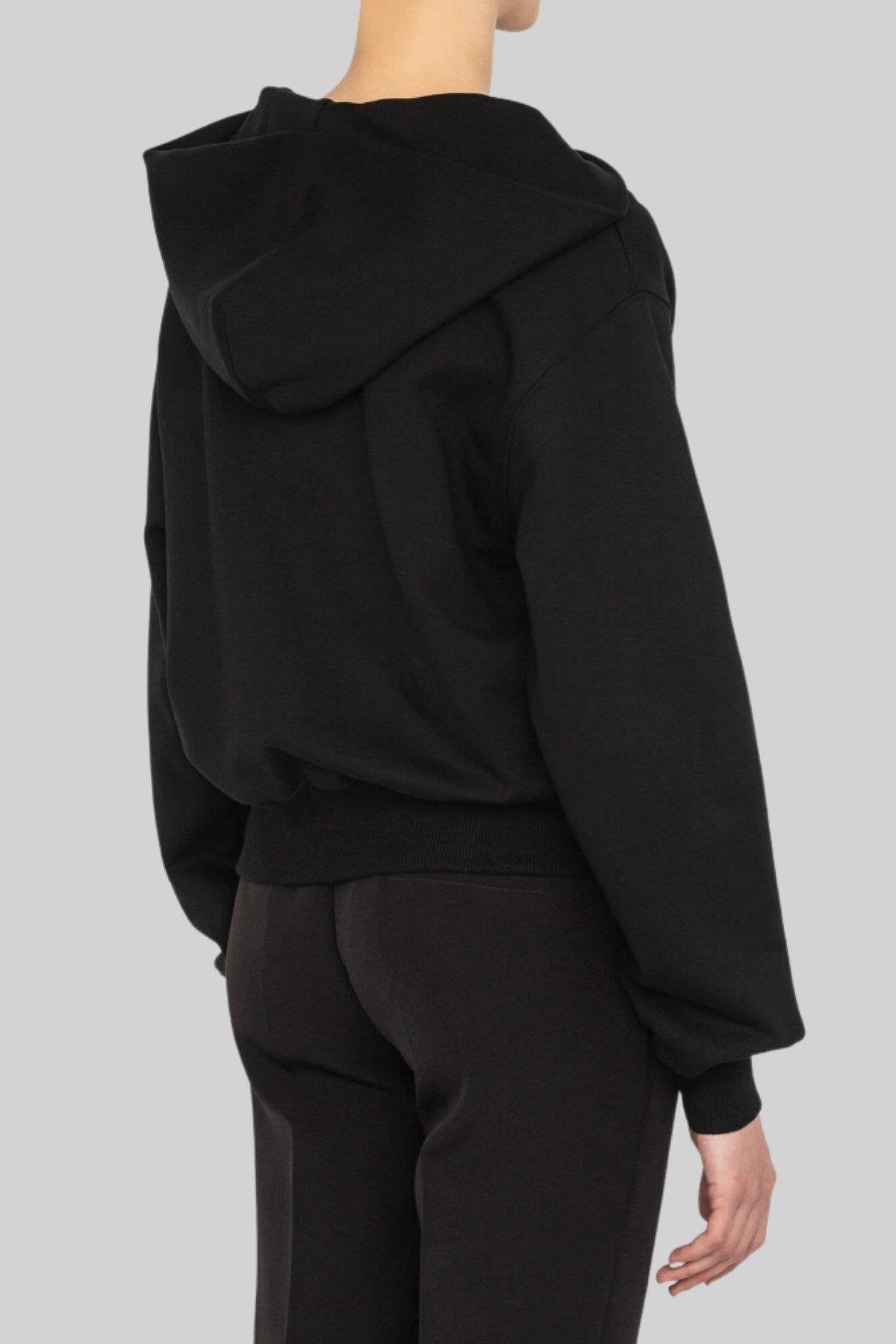 Versace Jeans Couture Kadın Kapüşonlu Tokalı Sweatshirt Siyah
