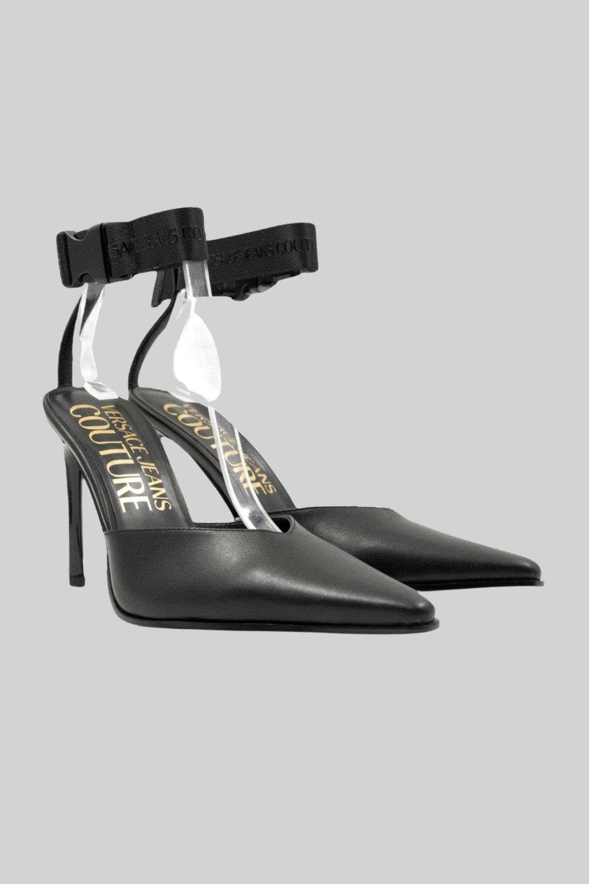 Versace Jeans Couture Kadın Stiletto Topuklu Ayakkabı Siyah