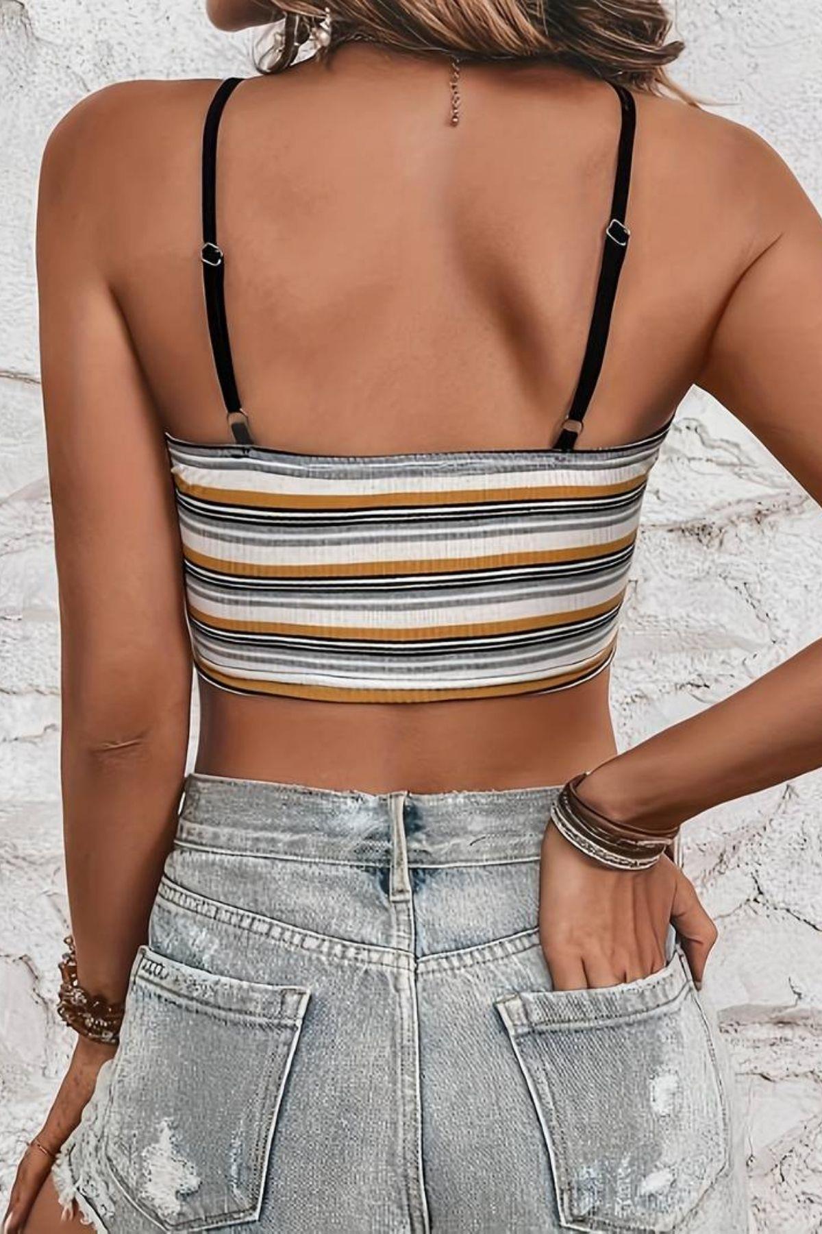 Bella Notte Çok Renkli Çizgili Kısa Atlet A-7501