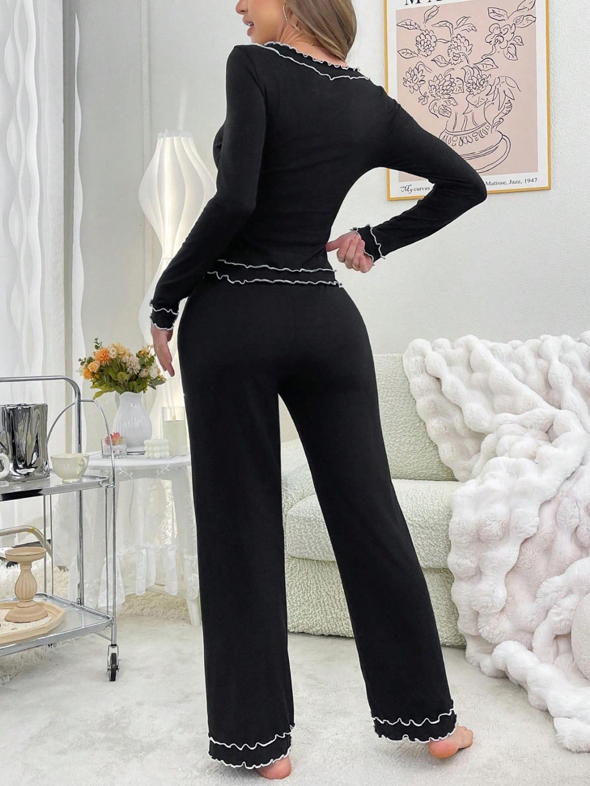 Bella Notte Siyah Uzun Kollu Pijama Takımı 7177
