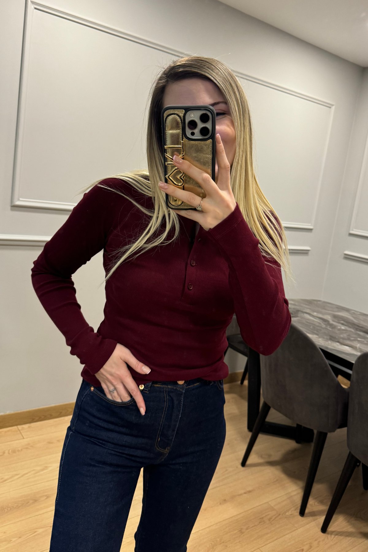 İTALYAN KOL PATLI BORDO BODY