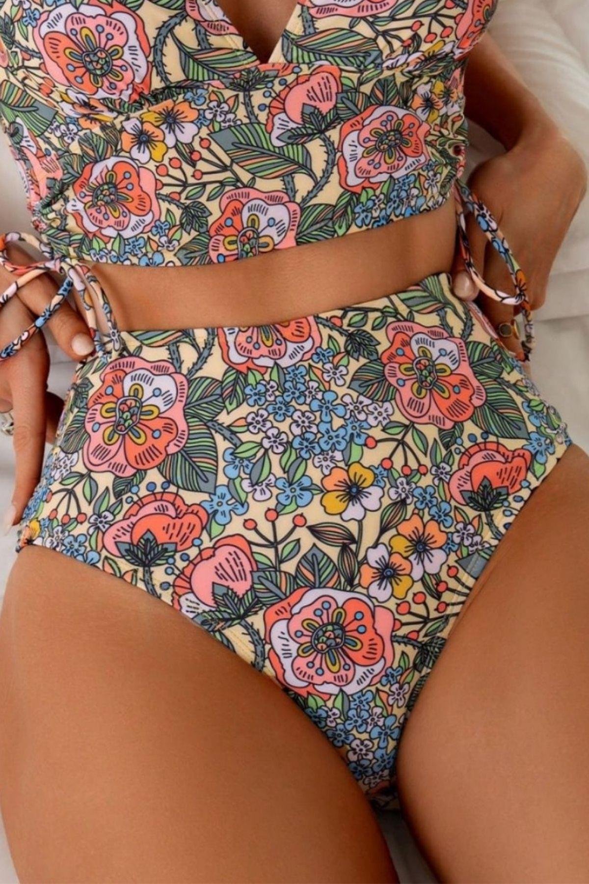Bella Notte Çok Renkli Yüksel Bel Bikini Altı M-9029