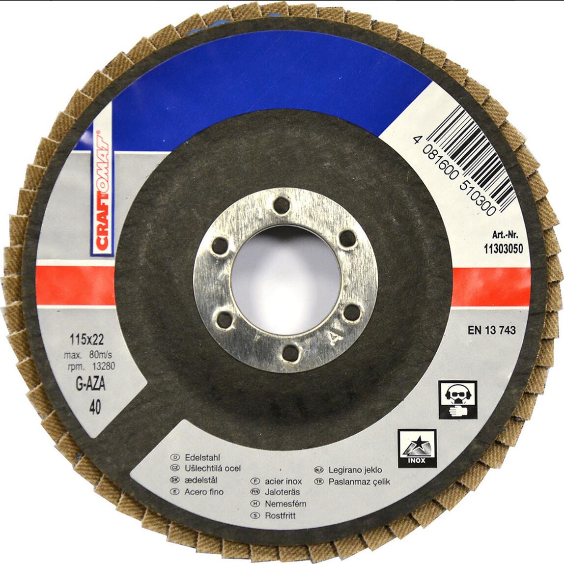 Craftomat Taşlama Taşı K40 115 mm Universal Açık Mavi Fiber