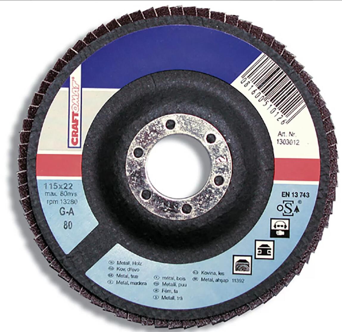 Craftomat Taşlama Taşı K60 125 mm Unıversal Açık mavi Fıber
