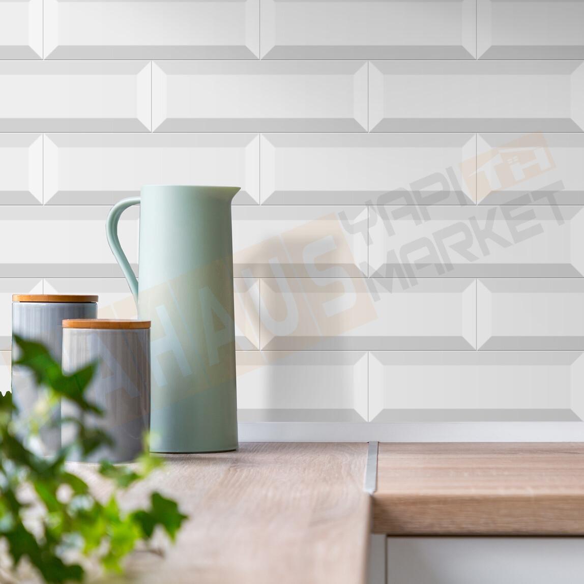 Ege Seramik 10X30 cm Metro Duvar Seramiği Beyaz