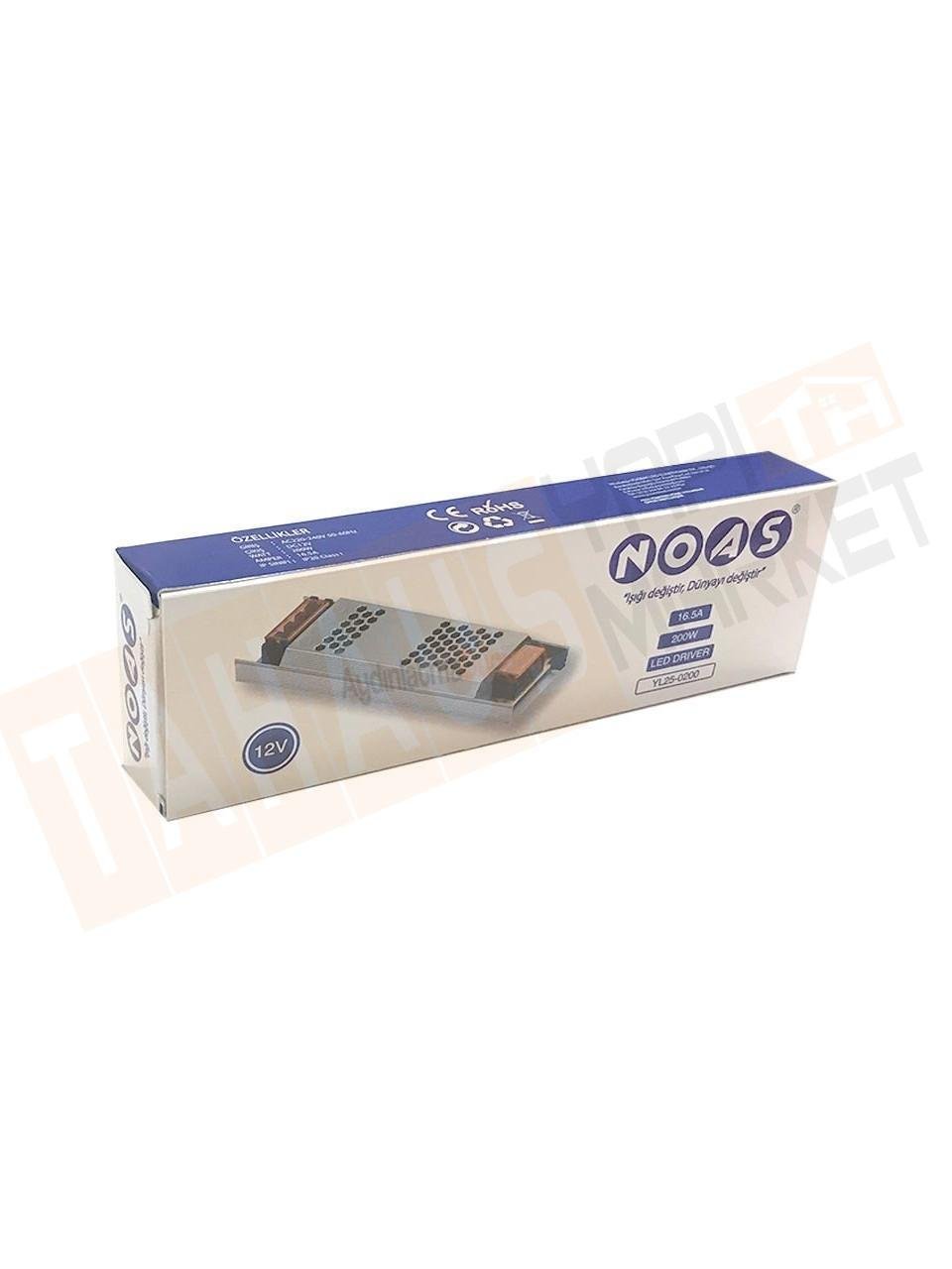 NOAS YL25 0200 Süper Slim 16,5A Led Trafosu 12V 200W