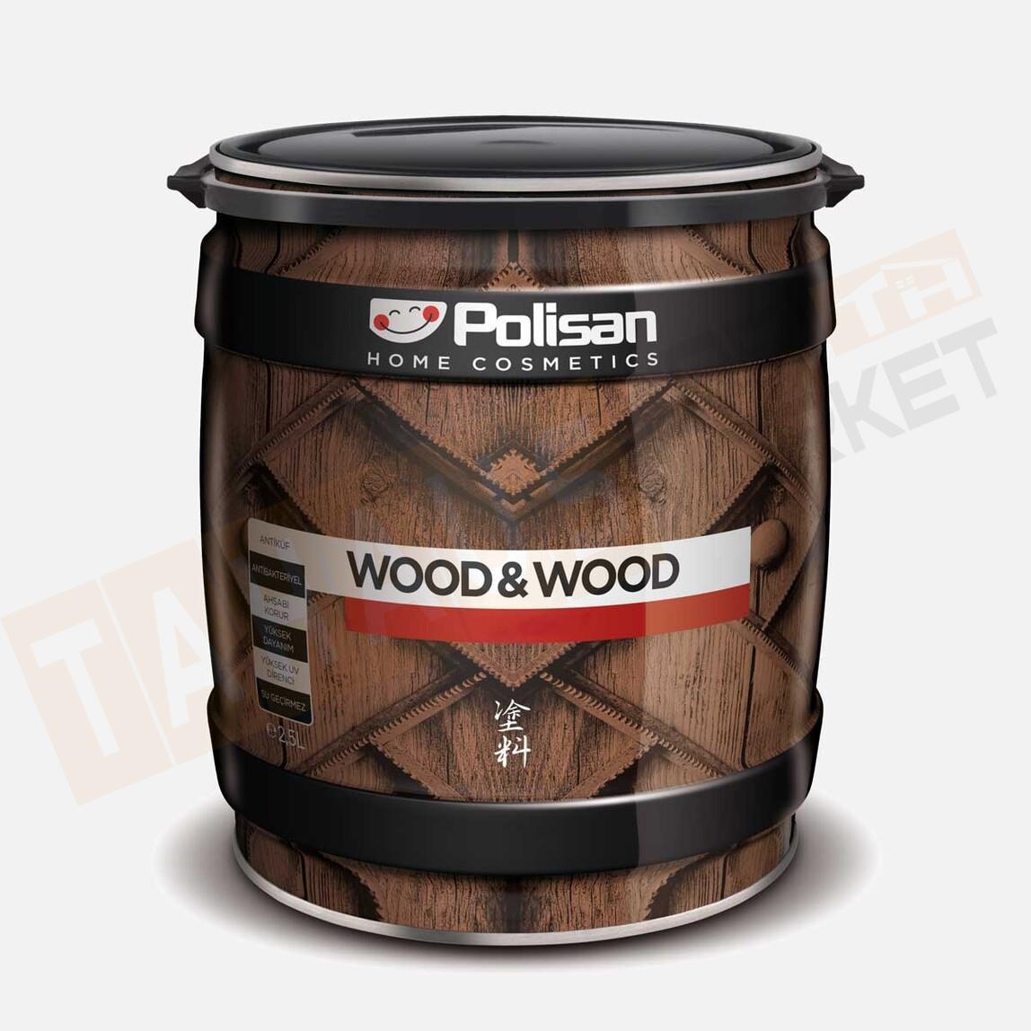 Polisan Dış Cephe Ahşap Vernik Renksiz Su Bazlı Parlak 0,75 lt Wood&Wo