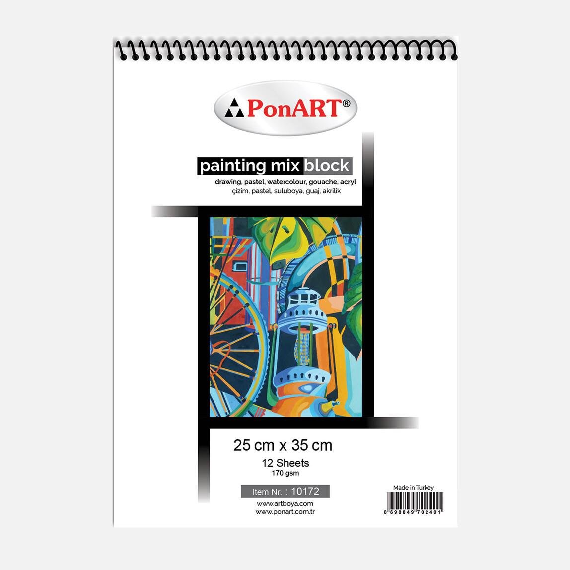 PonArt 10 172 Painting Mix Blok 25x35cm 12 Yaprak