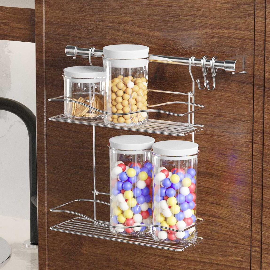 Suntel Raylı Baharatlık Organizer Set Krom