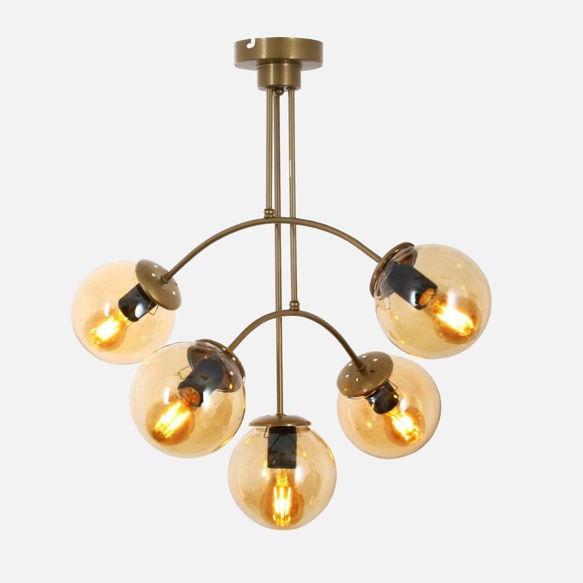 Taşcan Aydınlatma Palmı Modern 5'li Metal Yuvarlak Klasik Avize