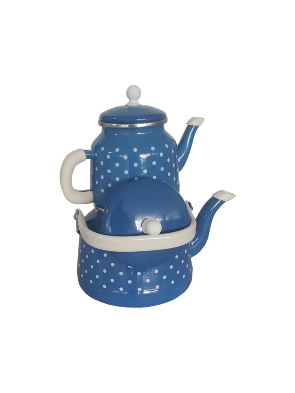 Alev Emaye 2,5 Litre Puantiyeli Mavi
