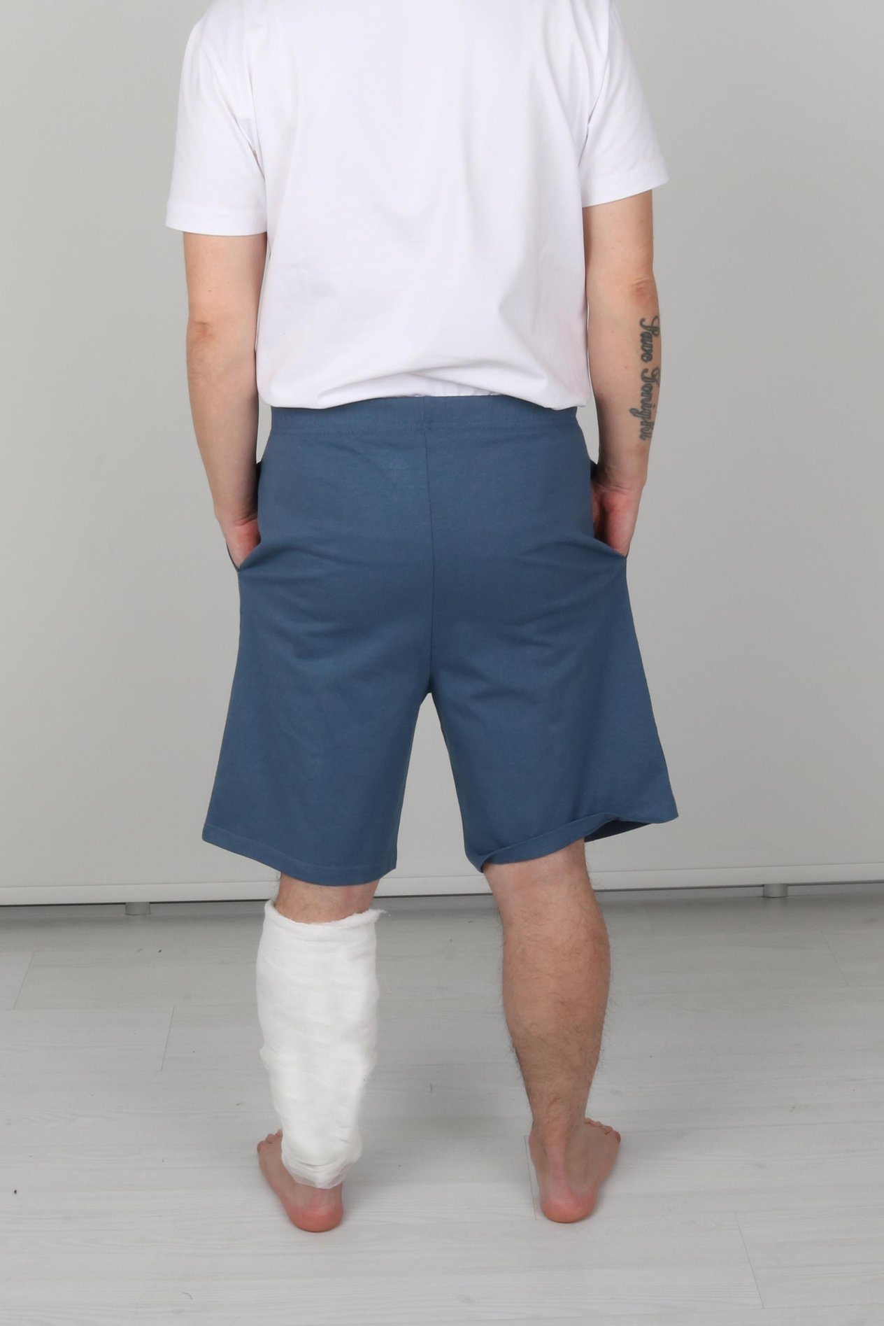 Cure Adaptif Denim Mavi Yatan Hasta Tedavi Ve Bakım Şortu