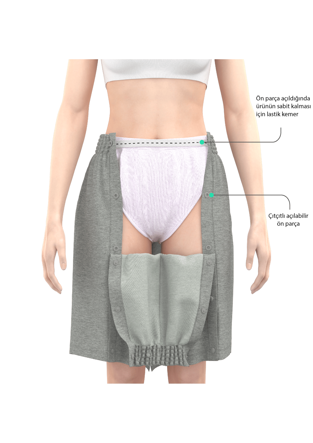 Cure Adaptif Çıt Çıtlı Örme Unisex Şort