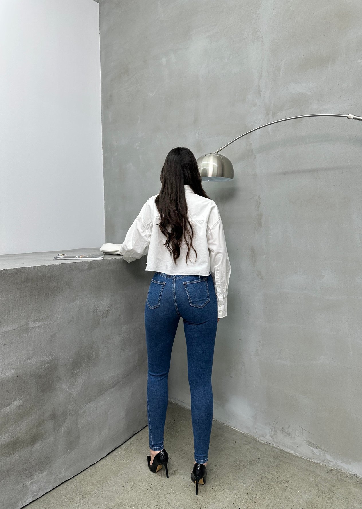 LACARINOYüksek Bel Dar Paça Blue Jean Pantolon