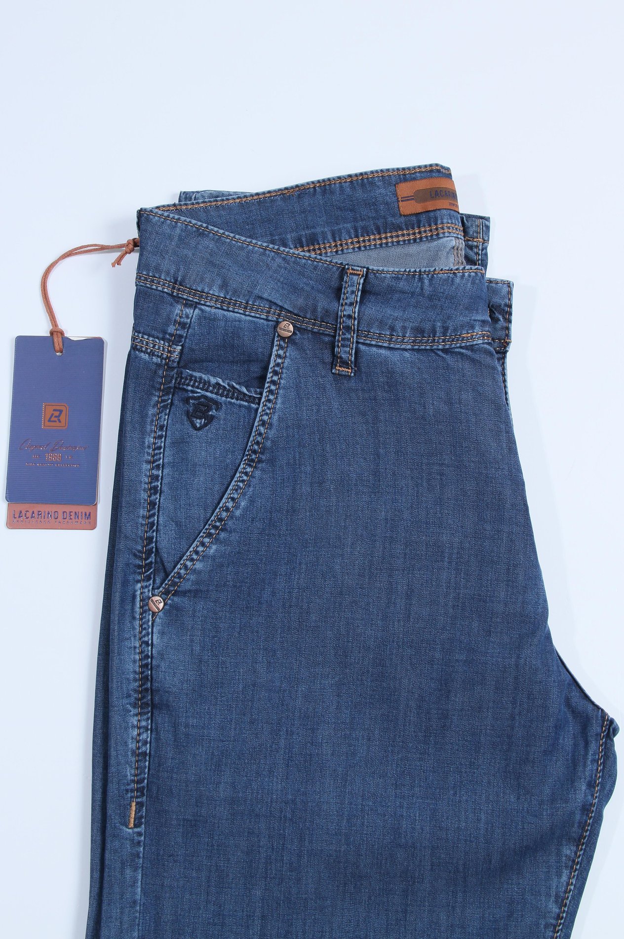 LACARINOYüksek Bel Dar Paça Battal Kesim Dark Blue Jean Pantolon