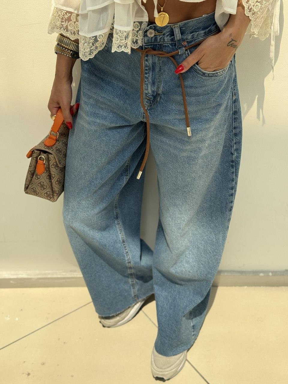 Deri Kemerli Jean
