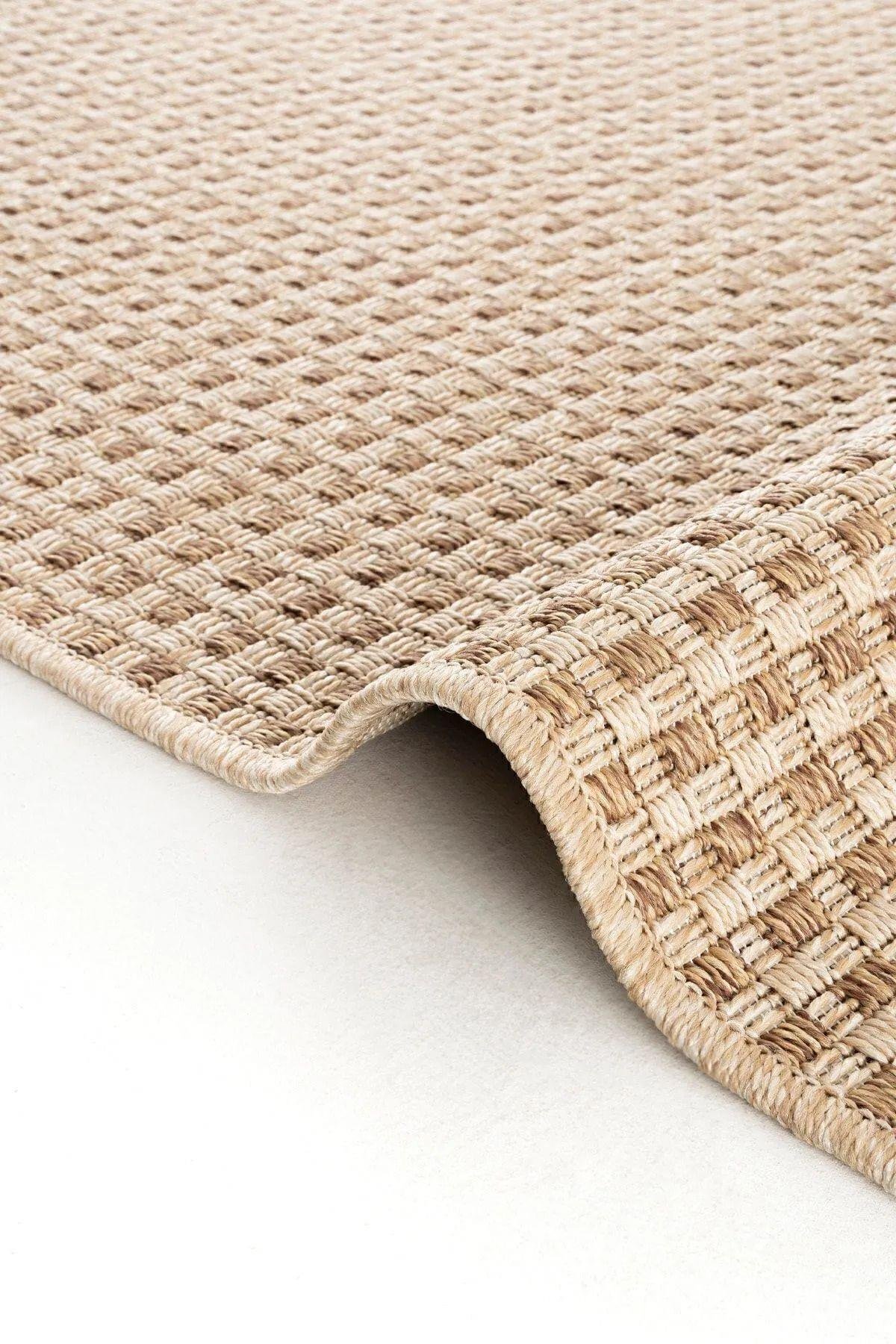 667 Kahve Hasır Dokulu Halı Kilim Salon Mutfak Koridor Kesme Yolluk Dokuma Makine Halısı