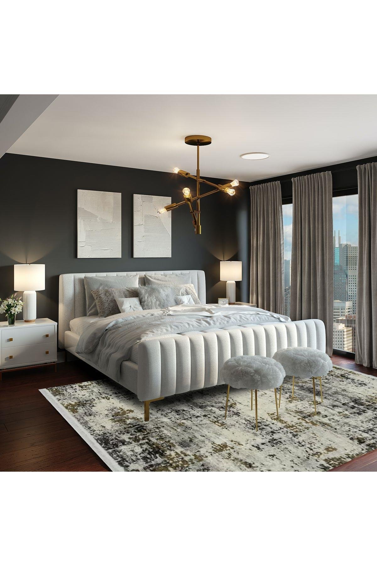 İmpressive Modern 8486w Modern Serpme Desen Akrilik Halı