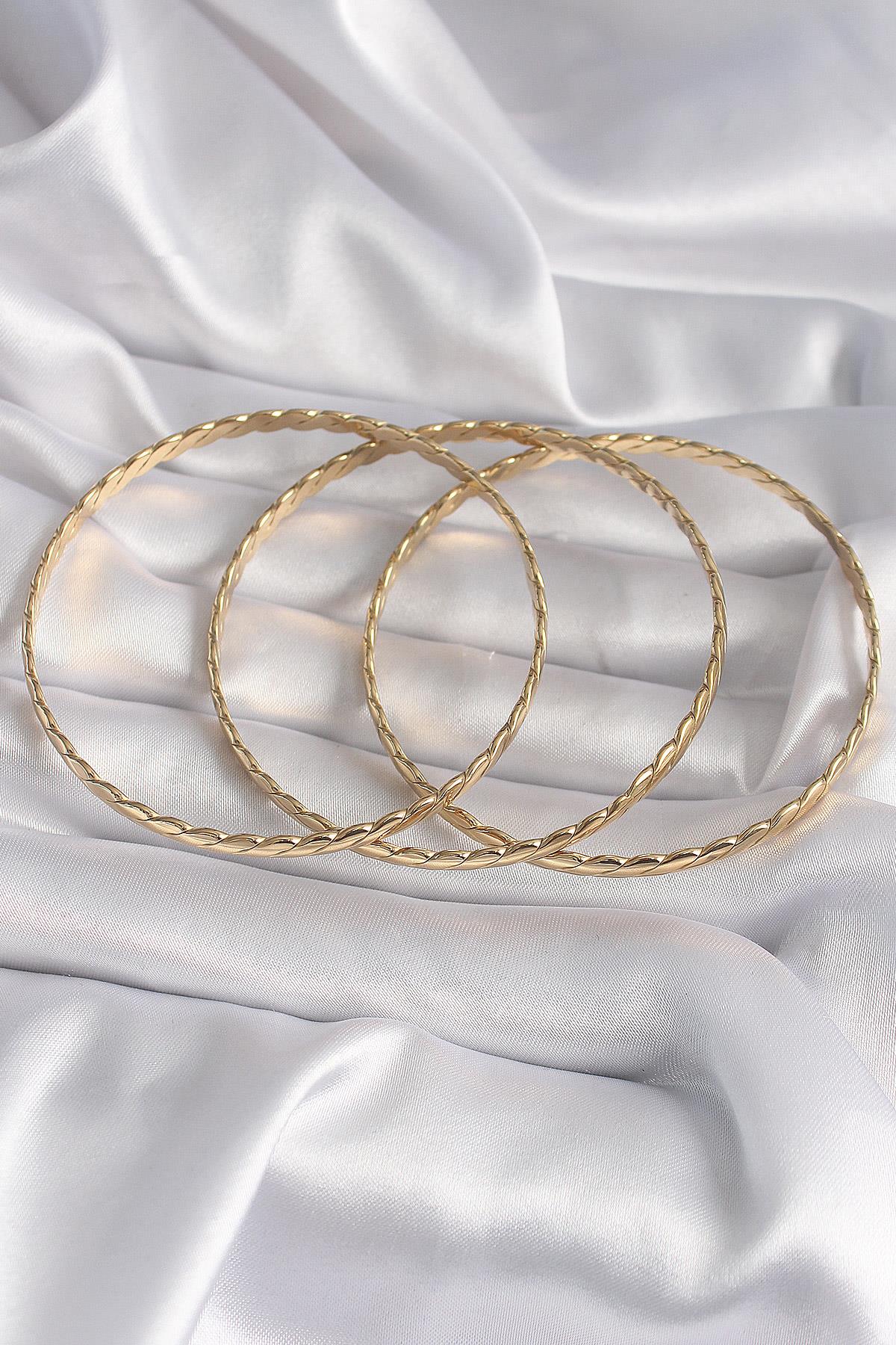 316L Çelik Gold Renk 65 mm Burma Ajda Model Kadın Bileklik