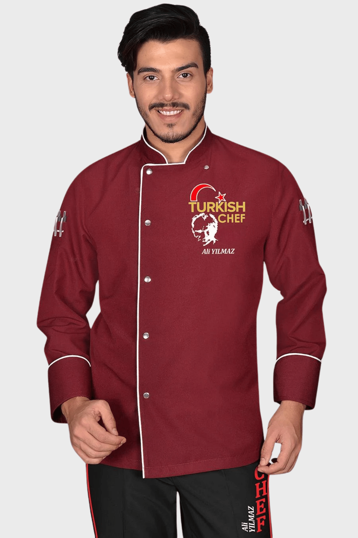 1442 Lider Turkısh Chef Aşçı Kıyafeti Bordo