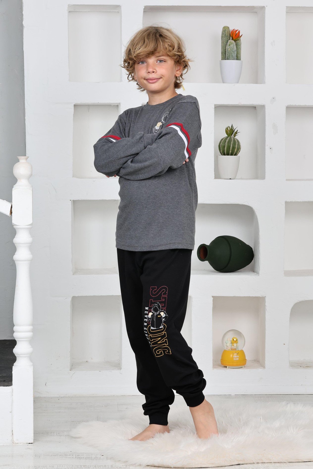 Kapitex 5140 Erkek Çocuk Uzun Kol Pijama Takımı