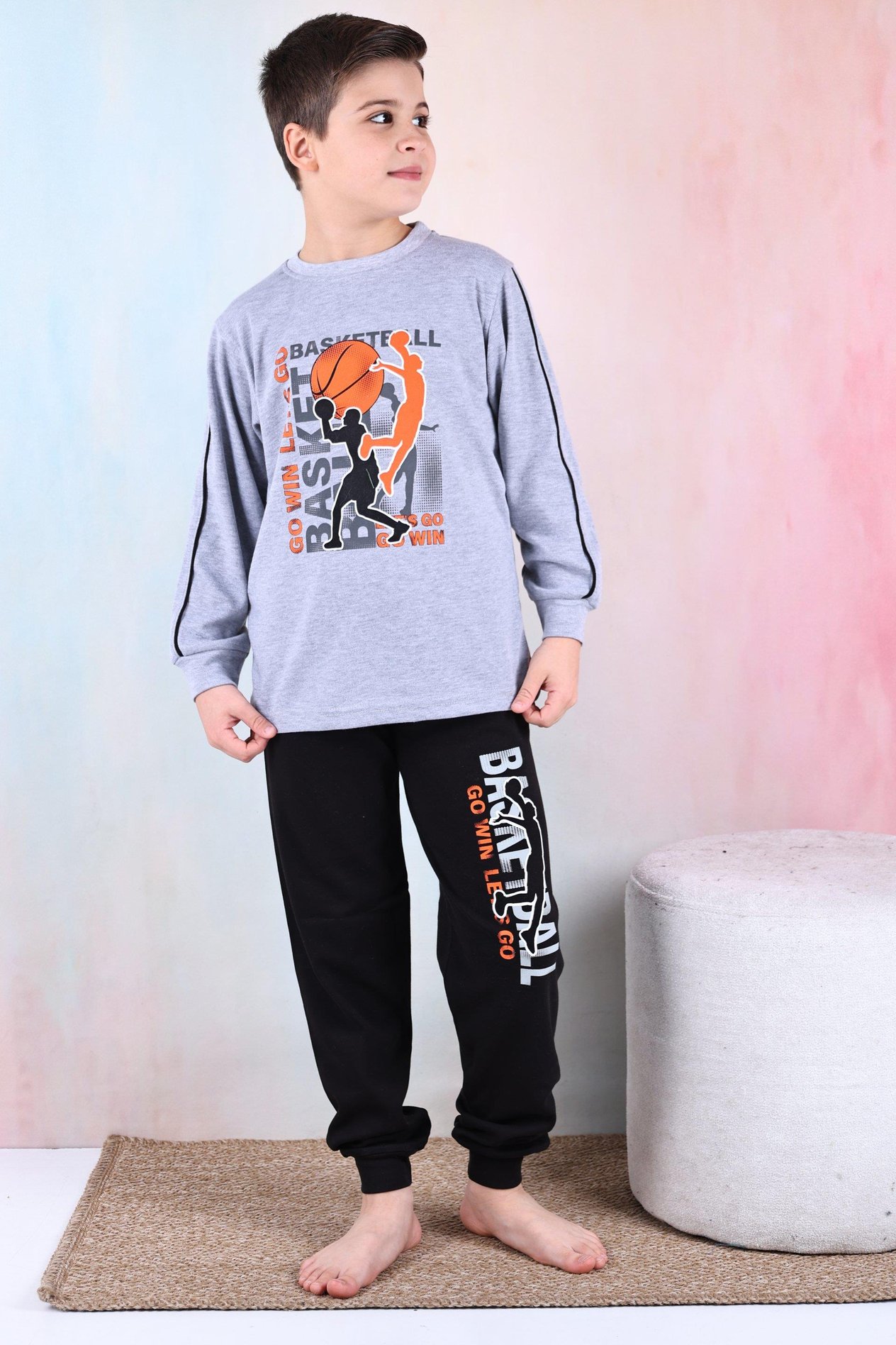 Kapitex 5180 Erkek Çocuk Desenli Uzun Kol Pijama Takımı